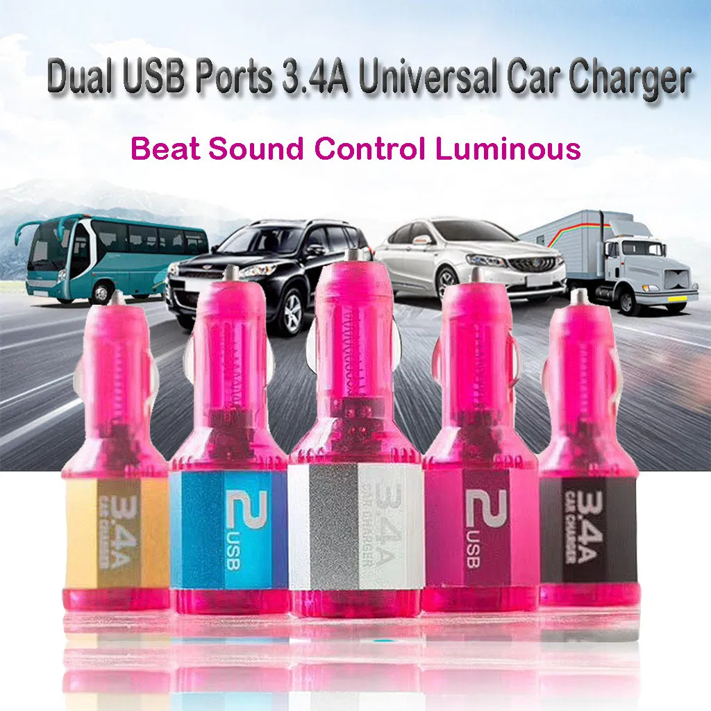 New Design 5V 2A Dual Ports LED USB Car Charger