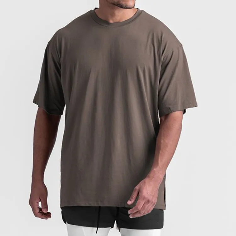 Men′s T-Shirt 100% Cotton Blank T Shirts High Quality Oversized Custom Logo Design Wholesale Drop Shoulder Blank Gym Fitness T Shirts for Men Stylish