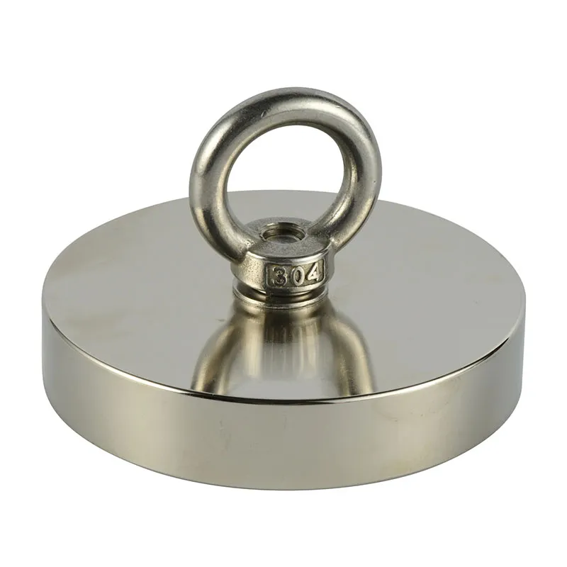 Neodymium Pot Magnet with Screwed Bush Nickel Coating Magnetic Pot