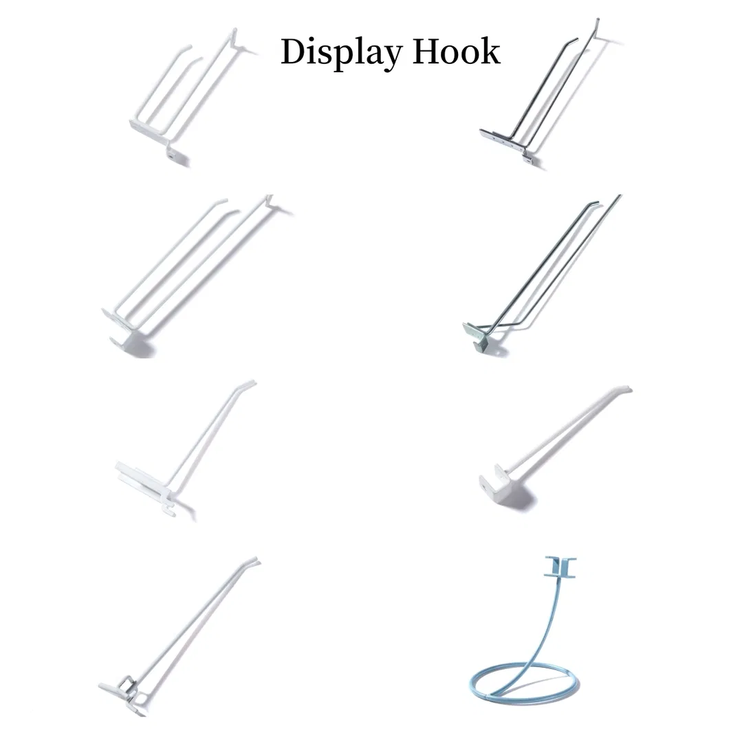 Customizable Supermarket Double Wire Metal Merchandise Display Shelf Hook