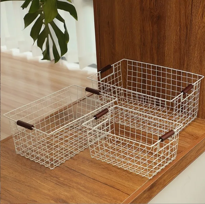 Iron Storage Cloth Desktop Snack Iron Shelf Dormitory Organizer Baskets