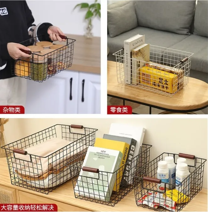 Iron Storage Cloth Desktop Snack Iron Shelf Dormitory Organizer Baskets