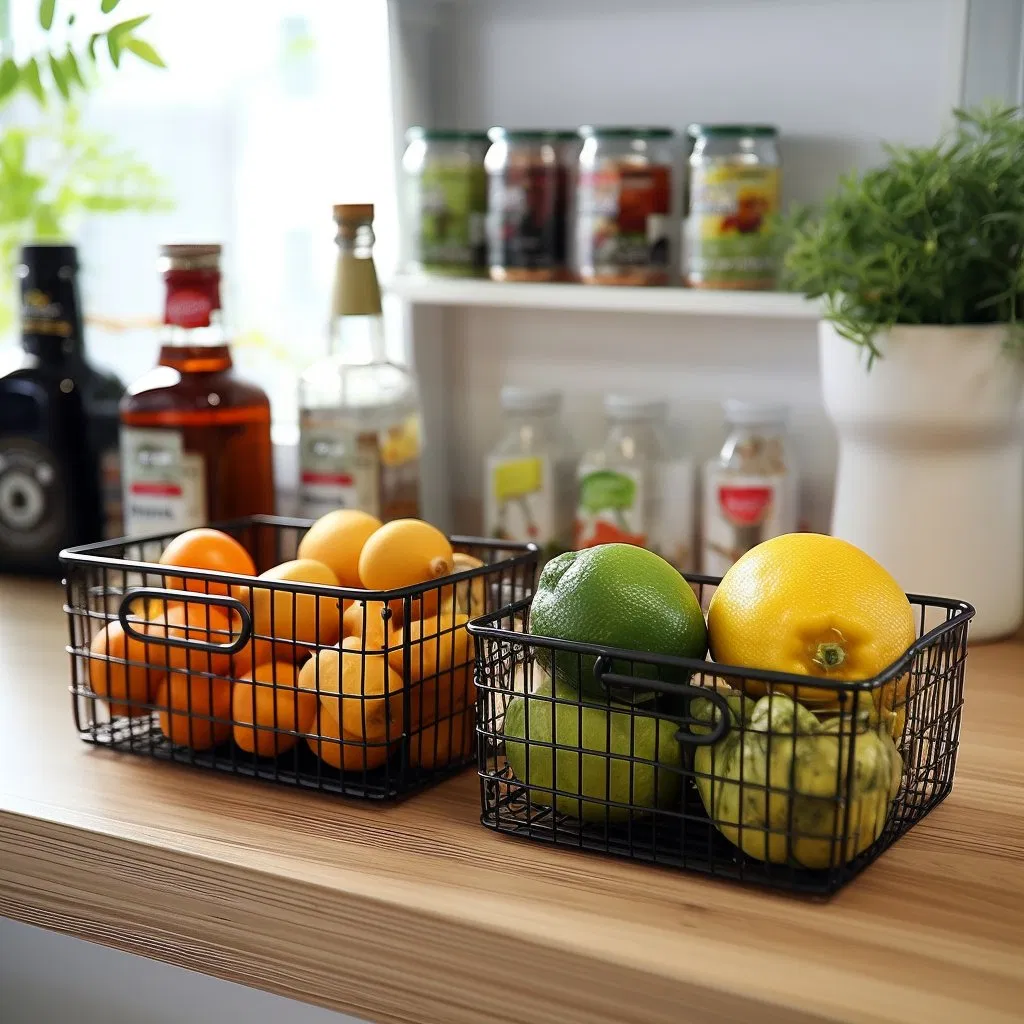 Metal Wire Supermarket Rectangular Wire Basket