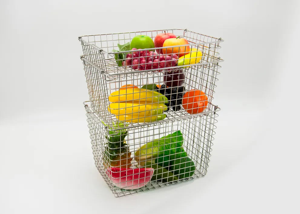 Metal Wire Supermarket Rectangular Wire Basket