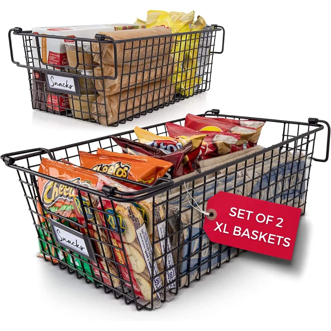 Metal Wire Supermarket Shopping Basket with Metal Handle