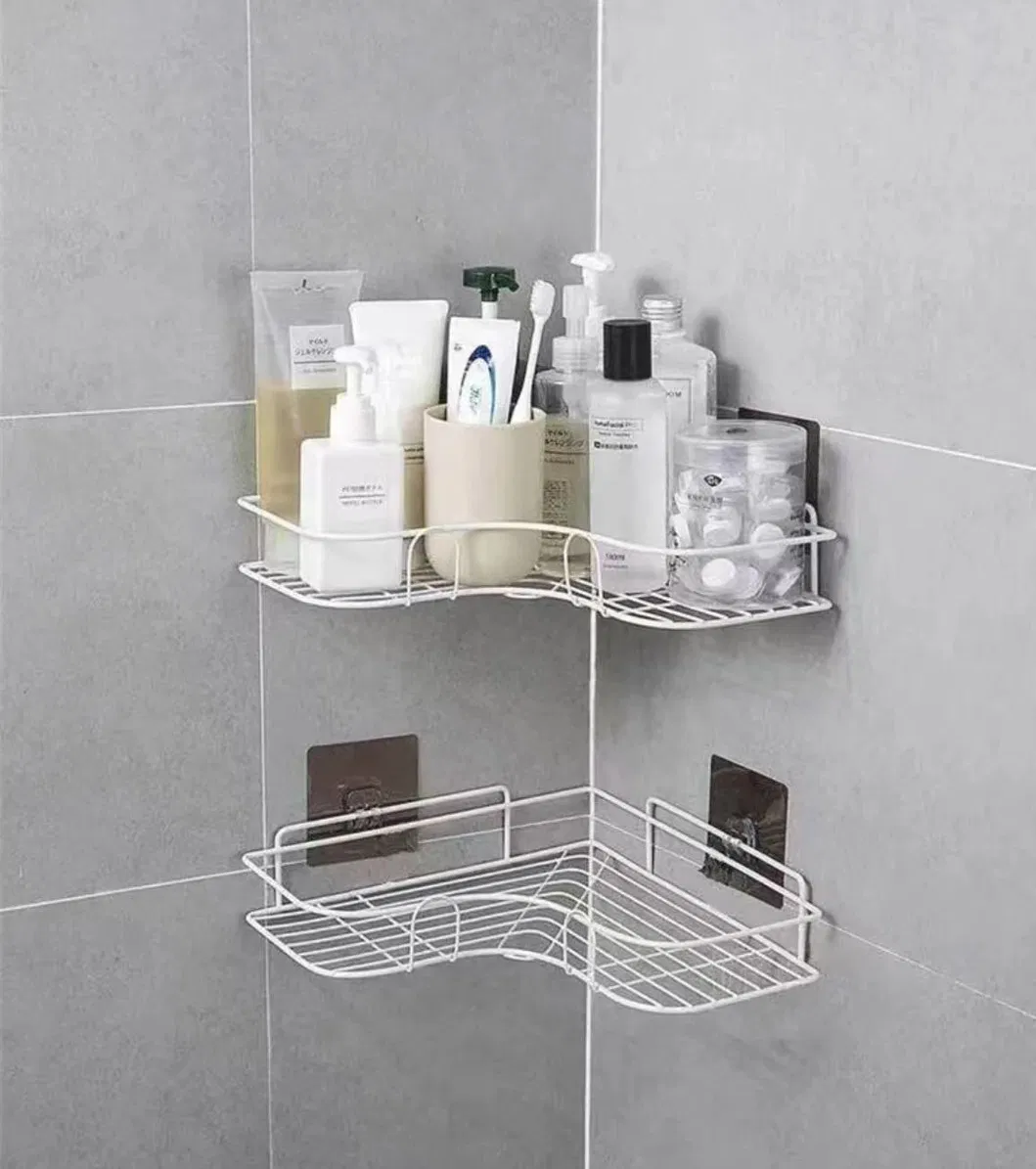 OEM Bathroom Punch Free Iron Storage Shelf Kitchen Triangle Storage Shelf