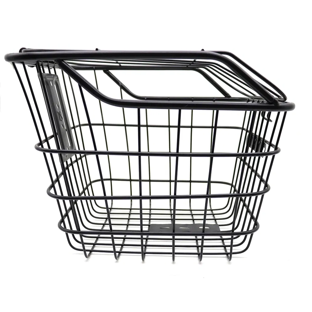 OEM Good Quality Sturdy Bicycle Basket Bike Front Black Spray Wire Basket