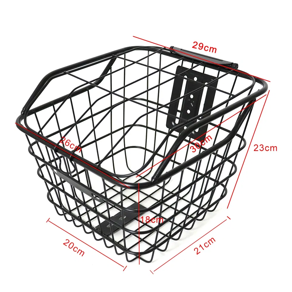 OEM Good Quality Sturdy Bicycle Basket Bike Front Black Spray Wire Basket