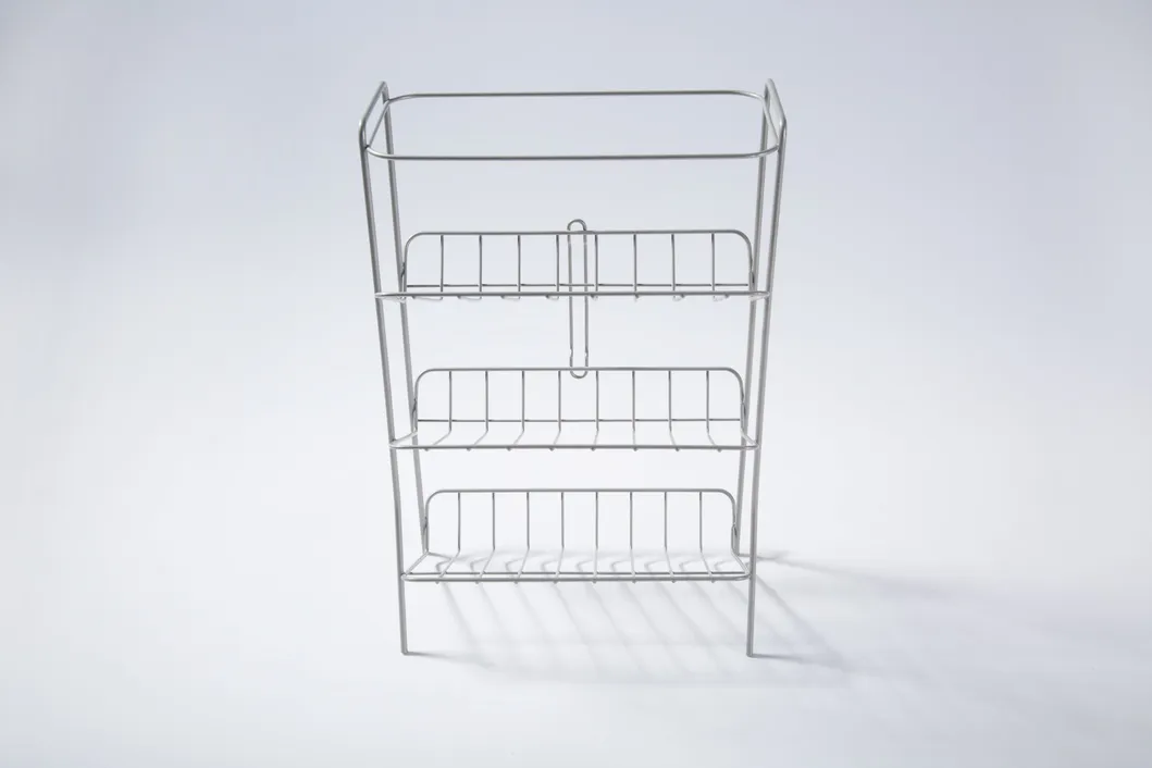 Supermarket Customized Metal Display Wire Mesh Basket Rack Shelves with Divider