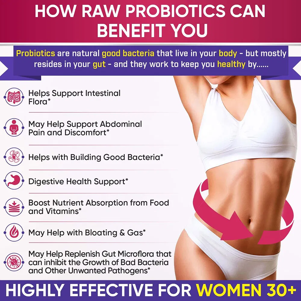 Digestive Support Gut Health Prebiotic Pills 100 Billion Cfus Women Probiotic Capsules