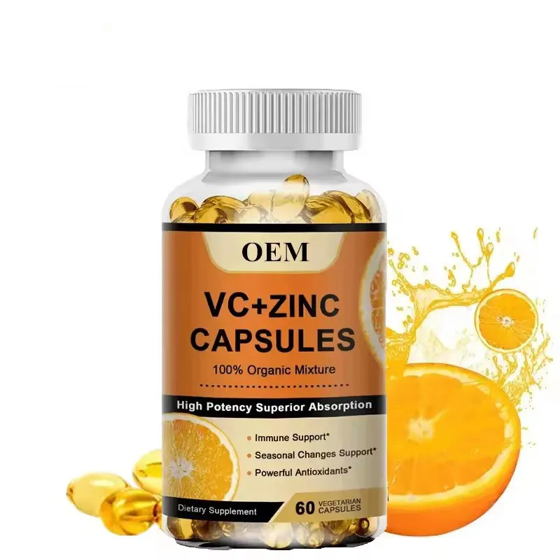 OEM/ODM Antioxidant Protection Vitamin-C and Zinc Supplement Lmmune System Booster Capsules