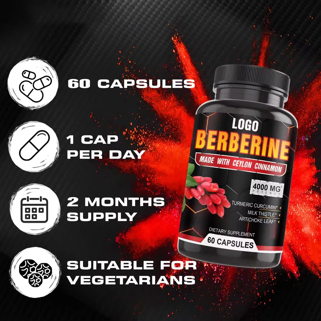 OEM/ODM Berberine Capsules Nutraceuticals to Support Gut Health and Boost Immunity Berberine Extract 4000mg