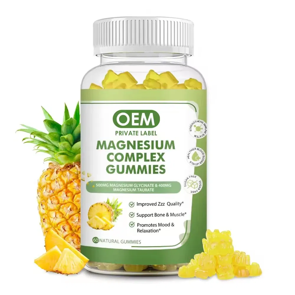 OEM/ODM Magnesium Complex Supplements Gummies for Relax-Stress Relief Sleep and Support-Bone Muscle