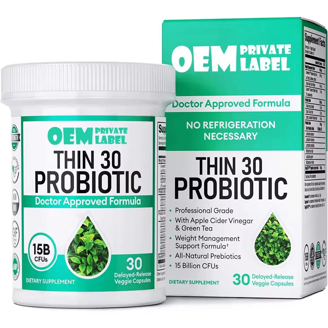 OEM/ODM Probiotics Natural Acv Green Tea and Cayenne Extract Supplement for Weight Control, Gut Support Probiotic Capsules