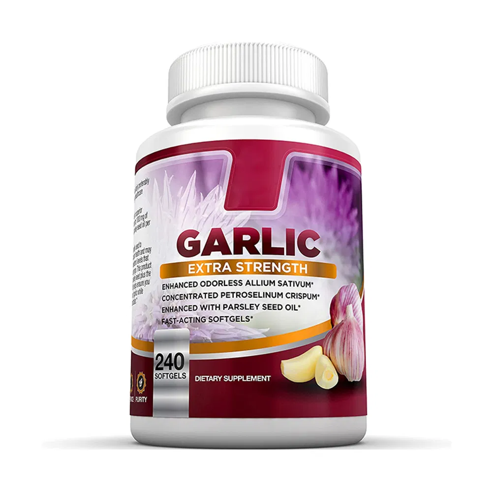 Odorless Garlic Oil Soft Capsule Supplement Vegan 500mg Black Garlic Capsules Softgels