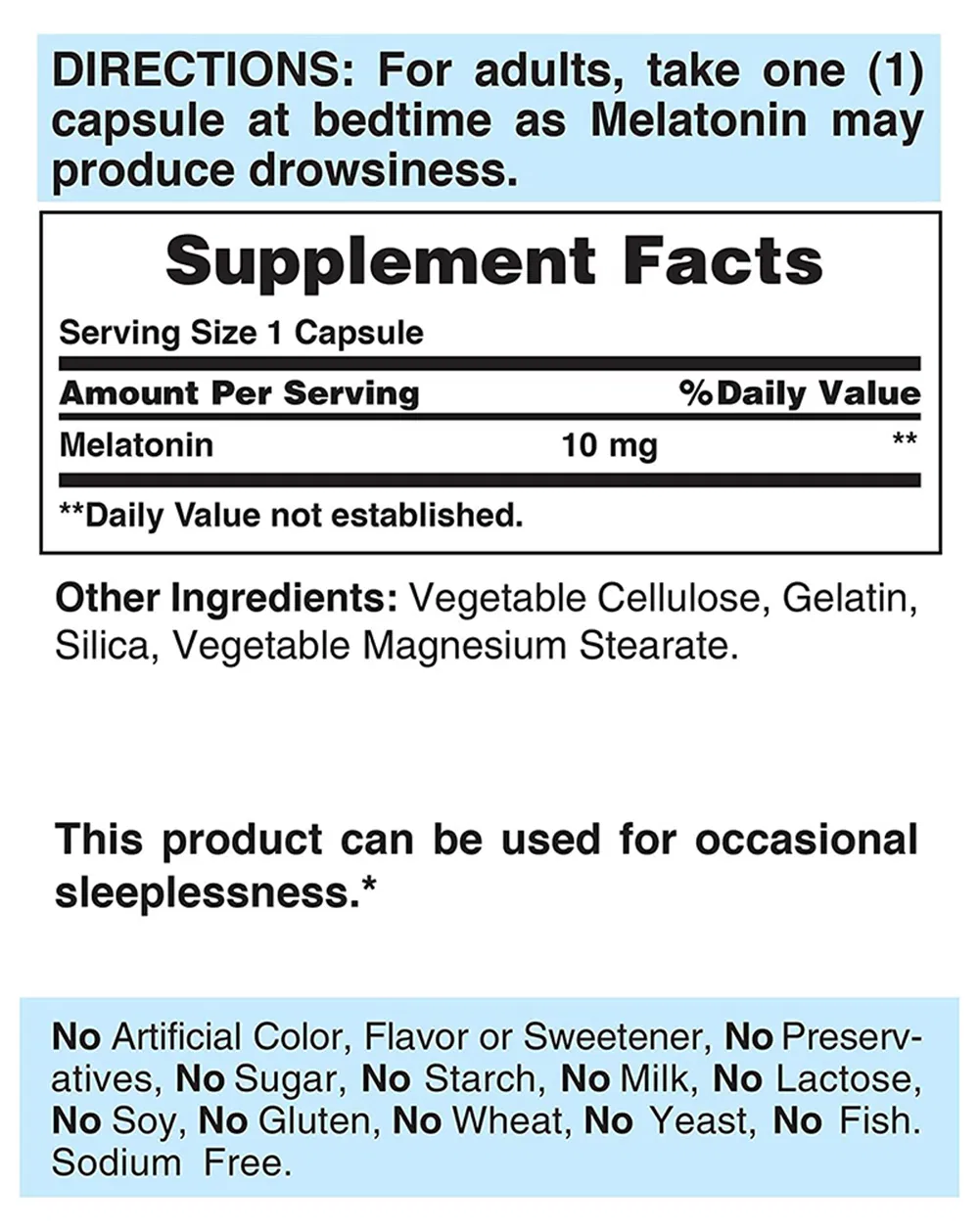 Relaxation and Calm Supplement Organic Support Mood Help Sleeping Melatonin Capsules