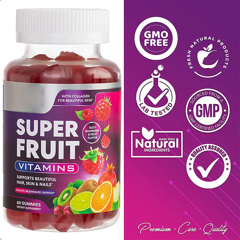 Support Immune Gummy Organic Super Fruit Gummies with Vitamins & Zinc