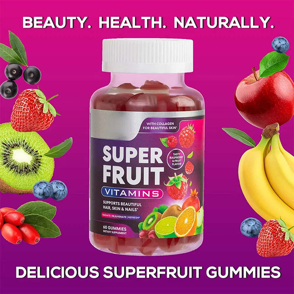 Support Immune Gummy Organic Super Fruit Gummies with Vitamins & Zinc