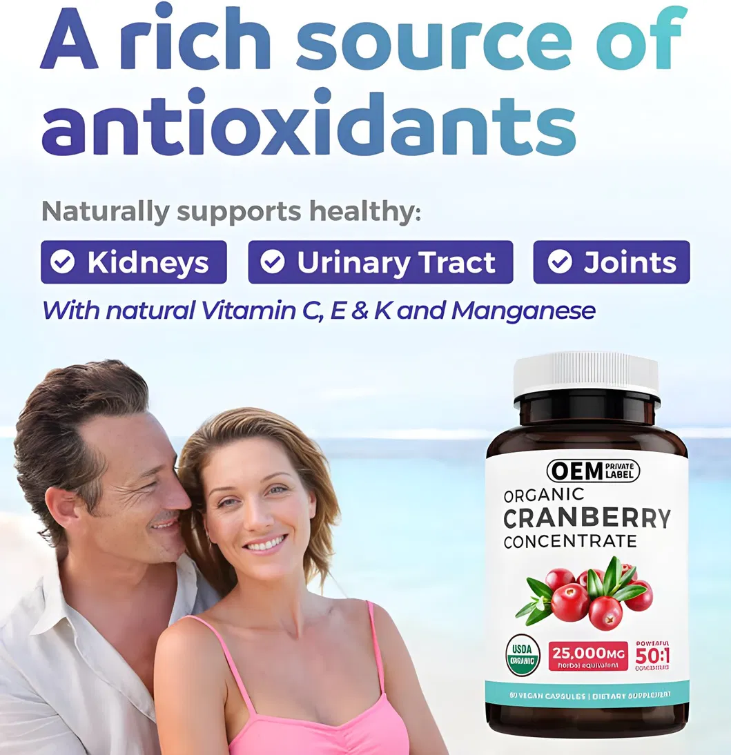 Cranberry Health Supplements for Urinary Tract Health and Kidney Cleansing Cranberry Extract Capsules