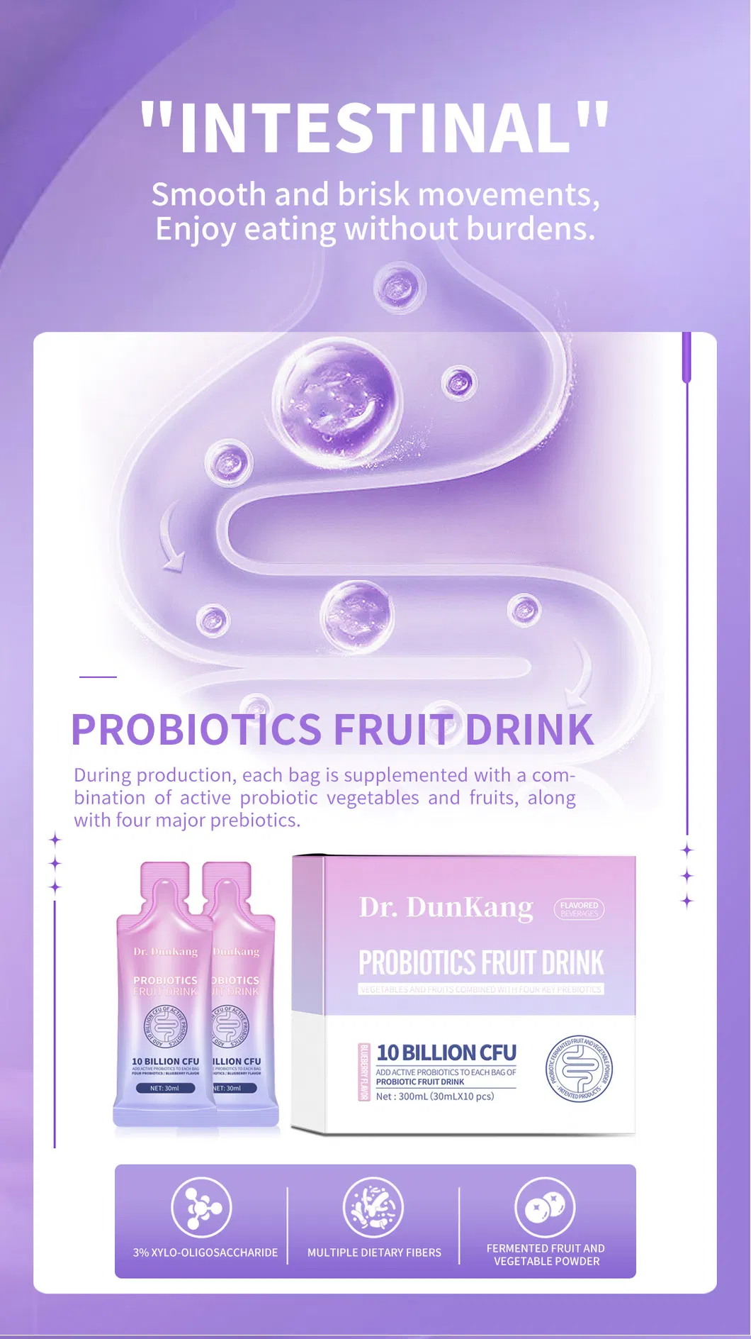 Duncombe Probiotics Clear Smooth Fruit & Vegetable Drink Weight Loss Probiotics Slimming Light Fat Burning Detox Enzymes