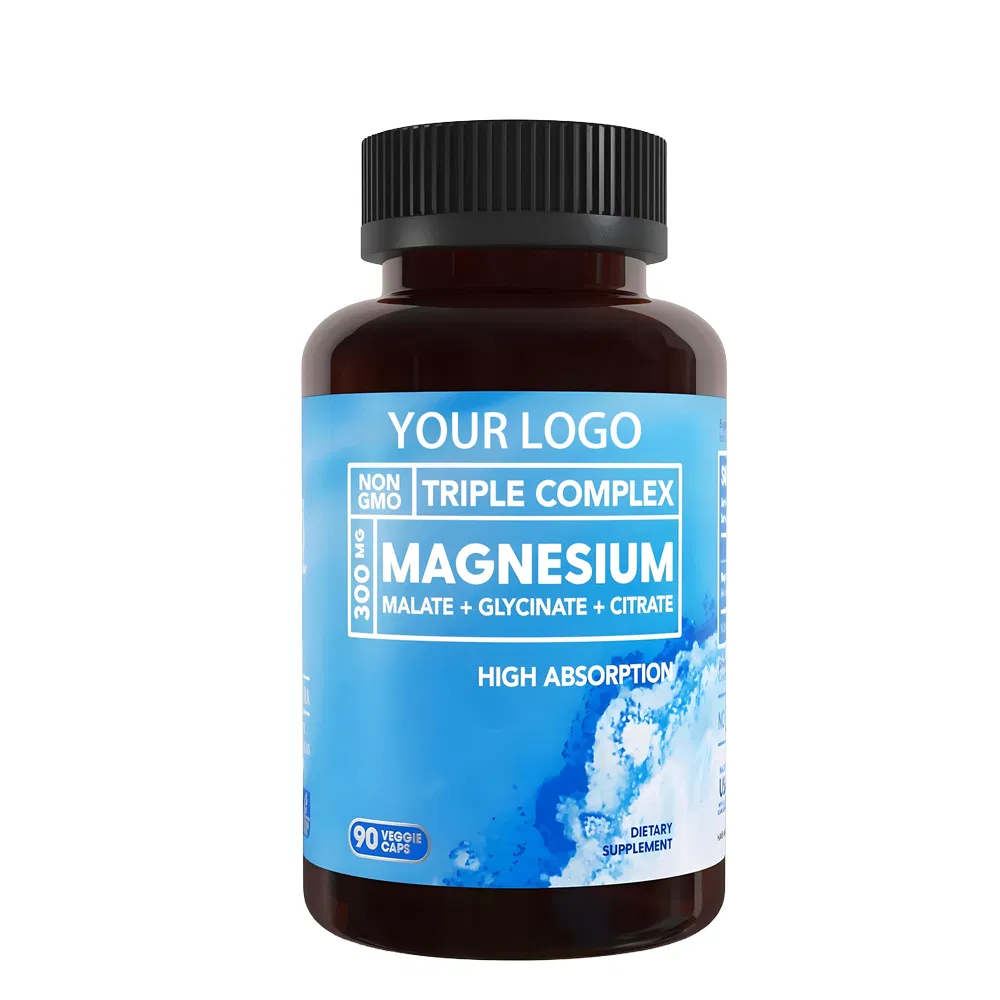 Glycine, Malic Acid and Magnesium Citrate to Support Muscle Relaxation, Sleep, Sedation and Energy Magnesium Complex Capsules