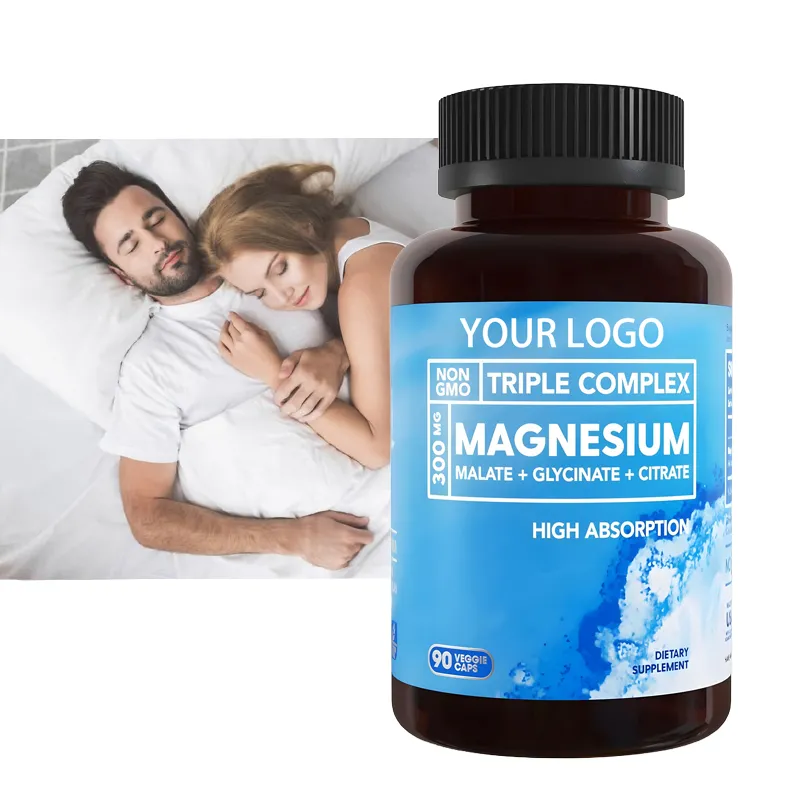 Glycine, Malic Acid and Magnesium Citrate to Support Muscle Relaxation, Sleep, Sedation and Energy Magnesium Complex Capsules