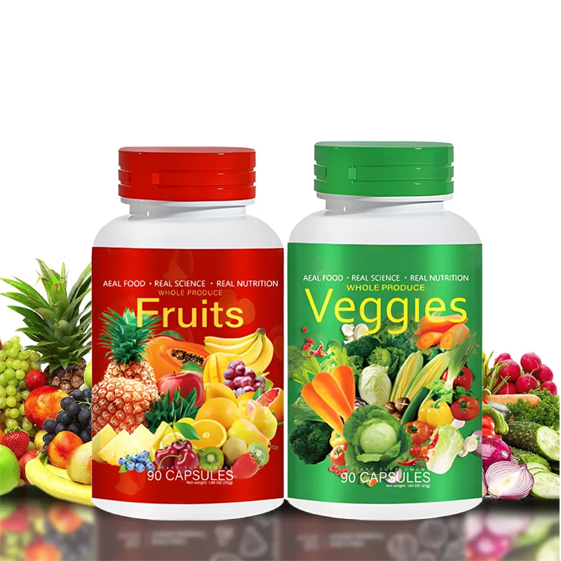 High Quality Fruit Products Capsules Many Different Fruits and Vegetables - Superfoods - Fruit and Vegetable Capsules Vitamin Supplements