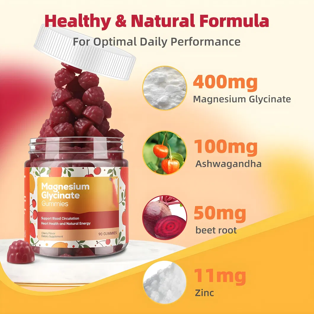 Magnesium Glycinate Gummy Candy with Ashwagandha Supplement - Zinc-Biotin Candy Gummy Manufacturer