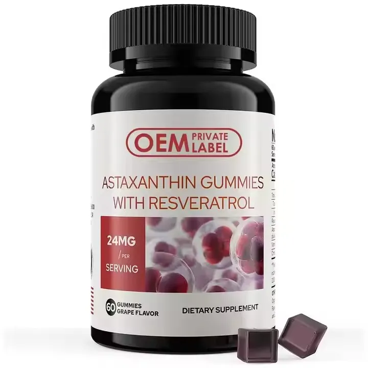 OEM/ODM Astaxanthin Gummies Support Heart and Brain Health Antioxidants Whitening Gummies Hair and Nails Vitamins Gummies