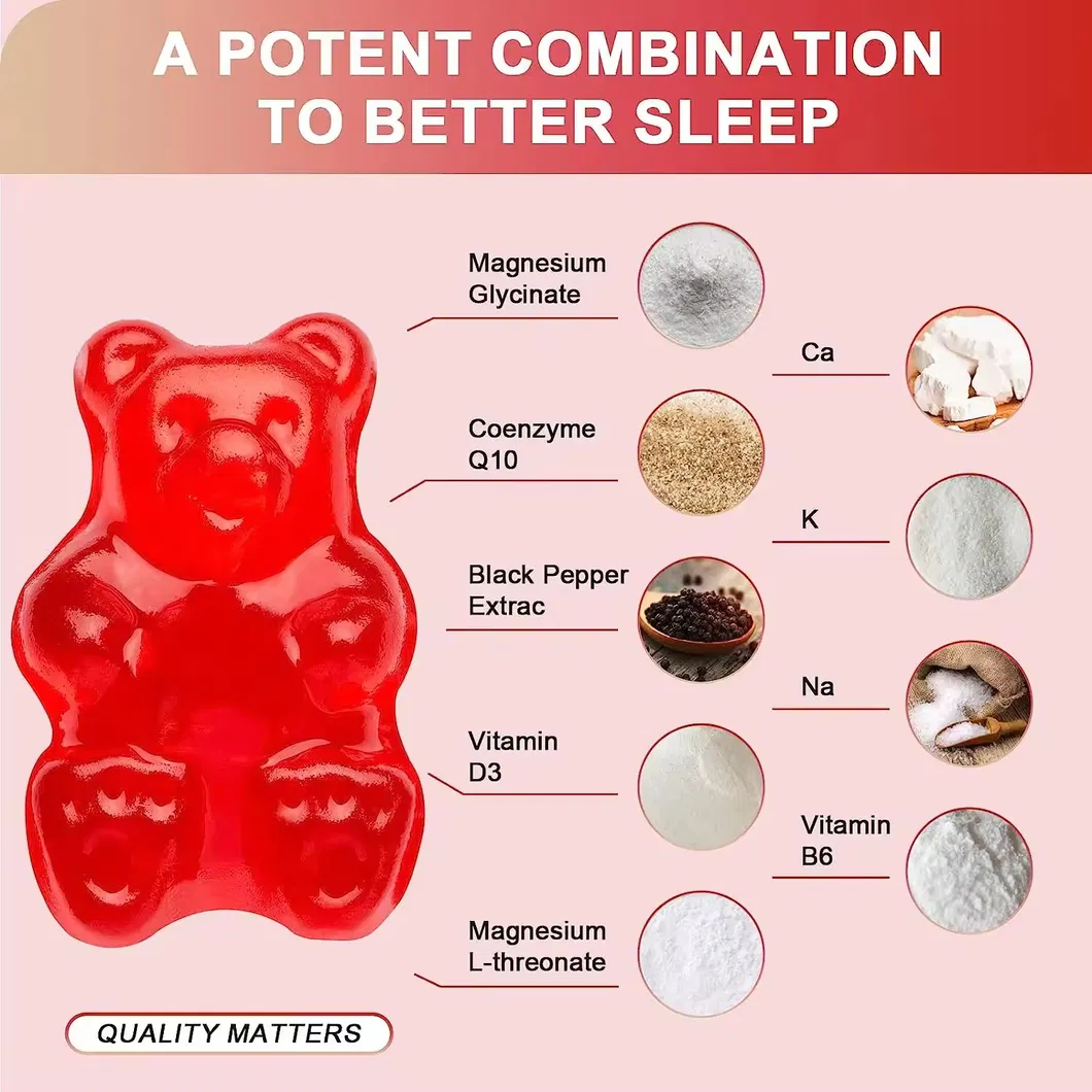 OEM/ODM Calcium Magnesium Sodium Vitamin and Glycinate Calm Vitamin B6 Bear Gummies