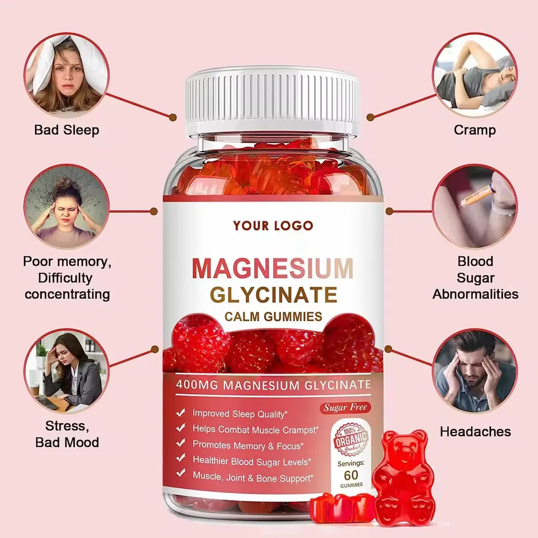 OEM/ODM Calcium Magnesium Sodium Vitamin and Glycinate Calm Vitamin B6 Bear Gummies