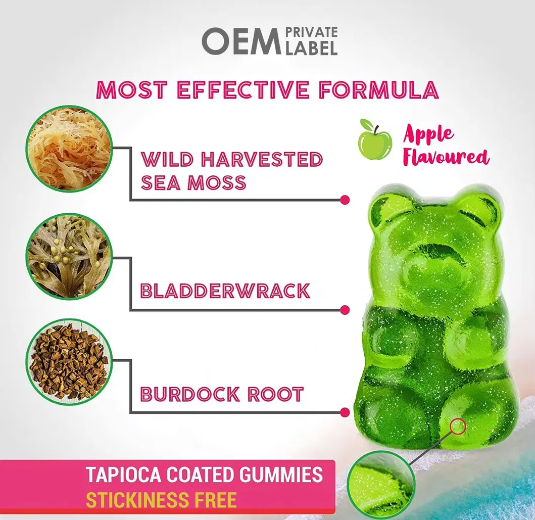 OEM/ODM Fat-Slimming Metabolism Booster Supplement Weight Loss Vegan Organic Sea Moss Gummies