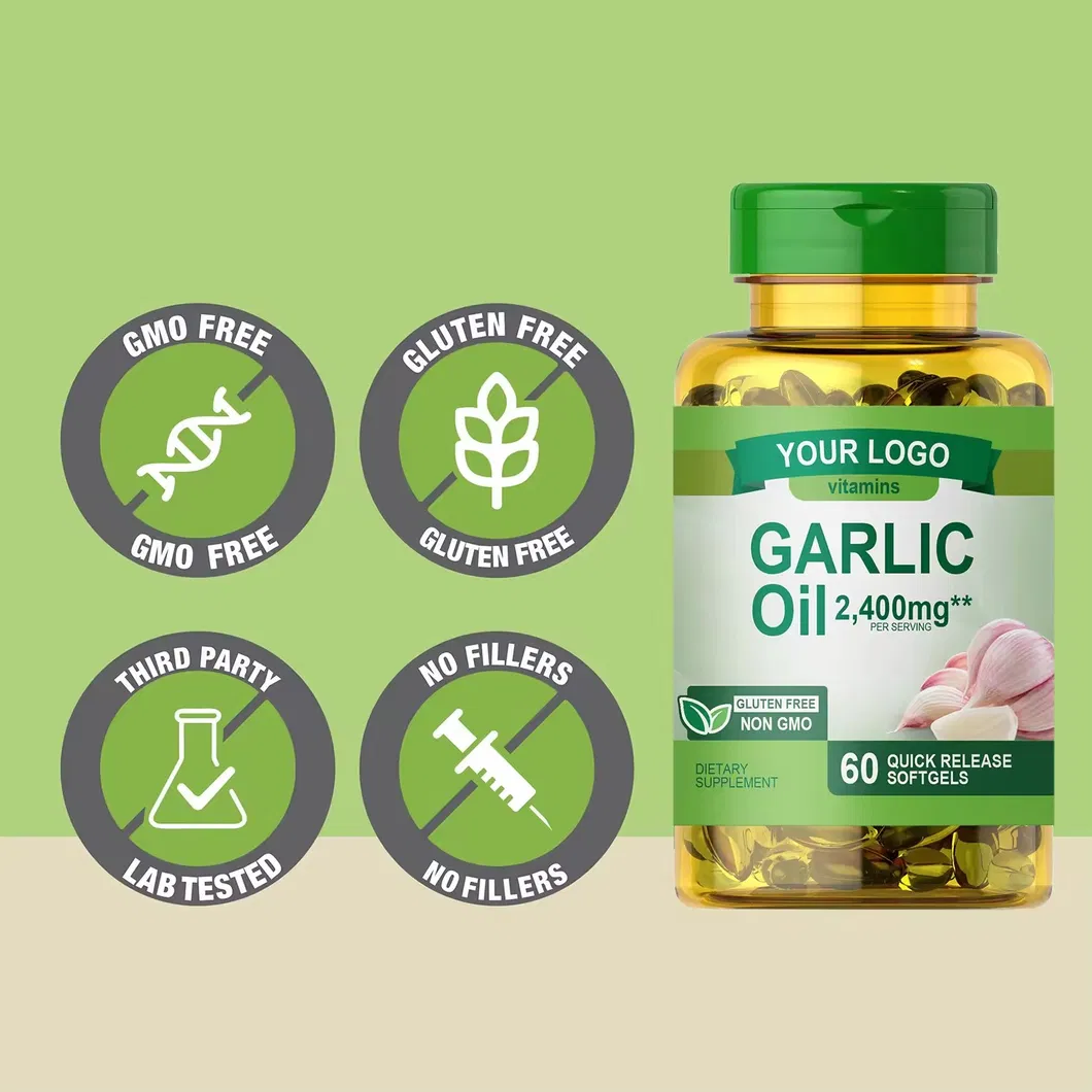 OEM/ODM Garlic Oil Organic Extract Softgel Capsules for Improve Immune and Blood Pressure Health Supplement