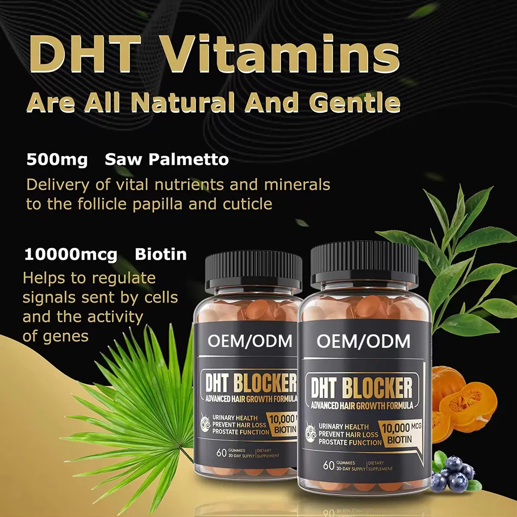 OEM/ODM Hair-Growth Dht Blocker Gummies Hair Vitamins Supplements for Reduce Hair Loss