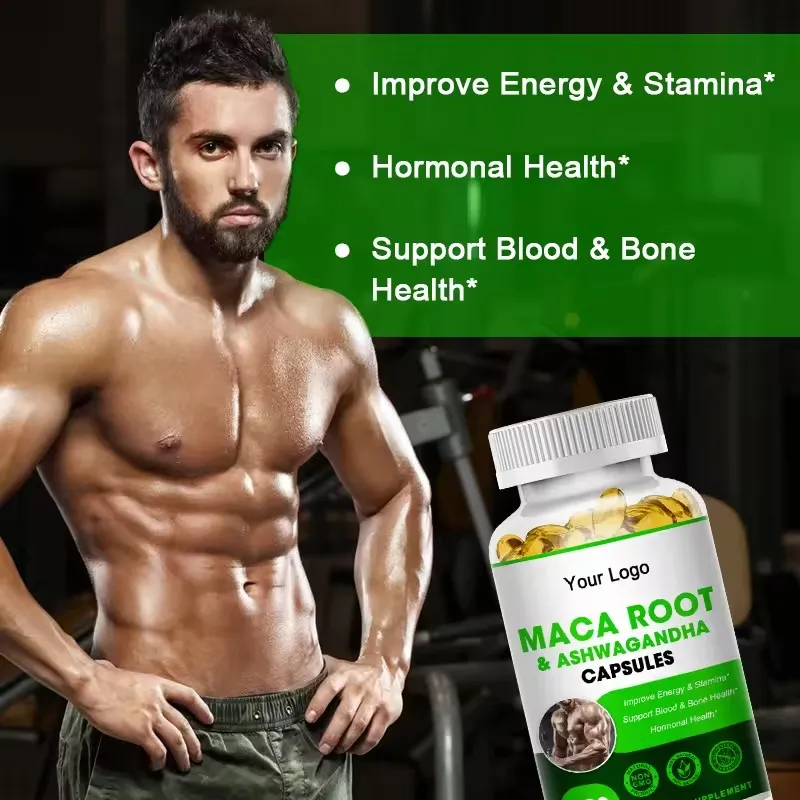 OEM/ODM Maca Root Capsule Anti Fatigue Energy Powerful Supplements for Male- Maca Root &Ashwagandha Capsules