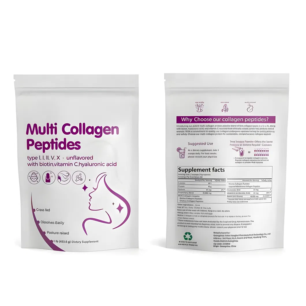 OEM/ODM Multi Collagen Powder Supplement Beauty & Wellness with Biotin Hyaluronic Acid Vitamin C Collagen Powder