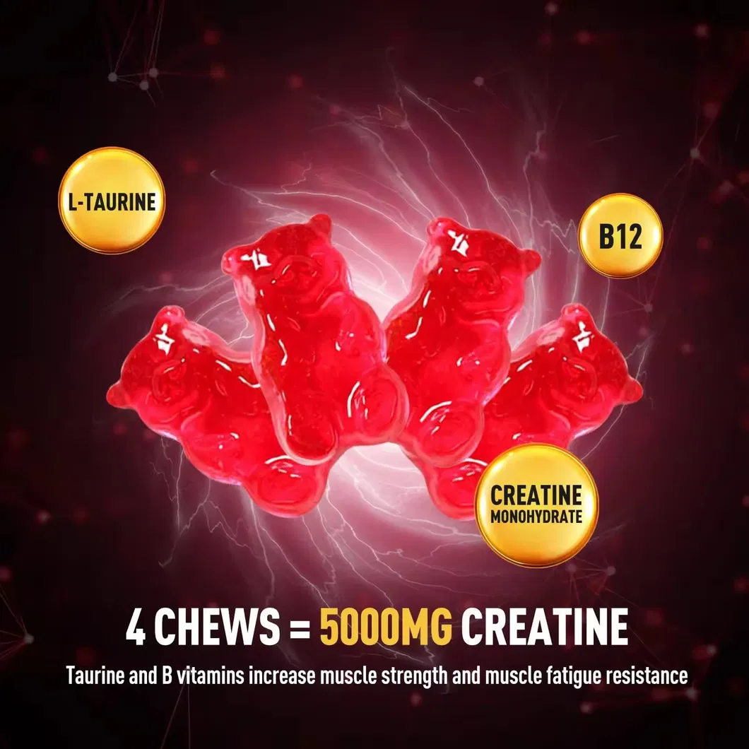 OEM/ODM Muscle Building Energy Creatine Gummies Sport Pre Workout Muscle Recovery Supplements