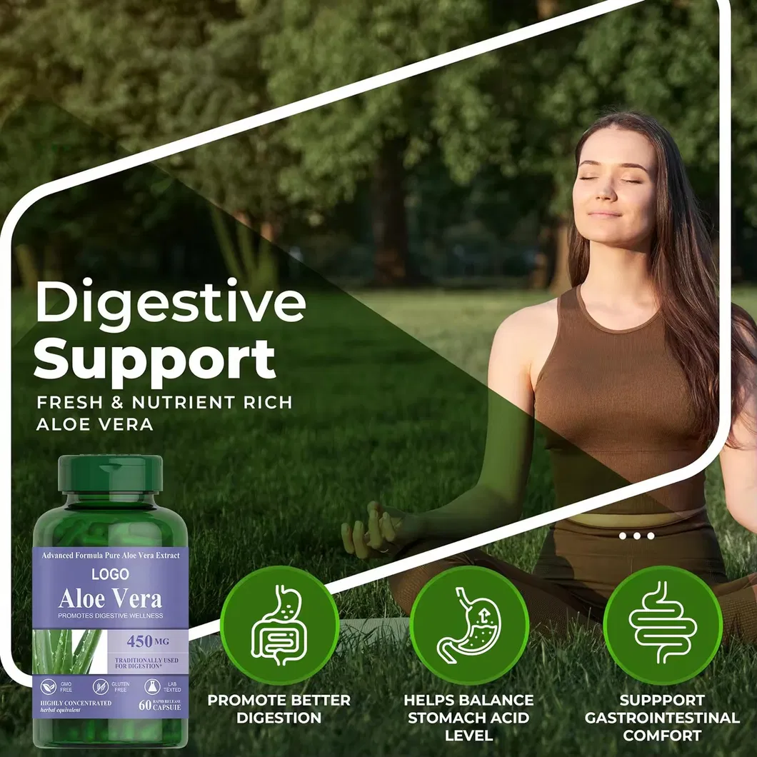 OEM/ODM Natural Aloe Vera Extract Serum Capsules Promote Digestion Aloe Vera Supplements