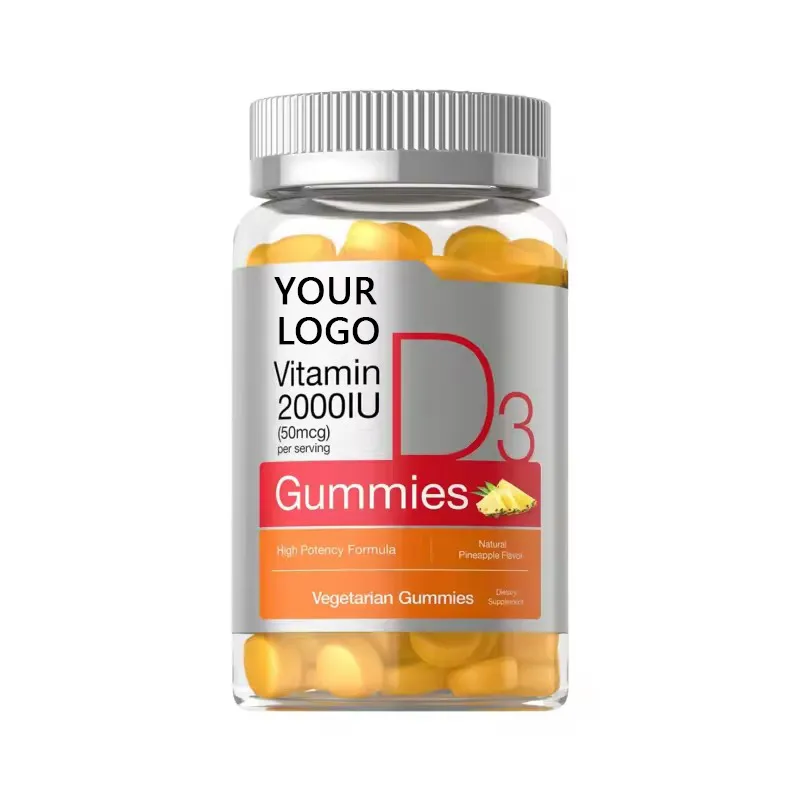 OEM/ODM Natural Vitamin-D3 Supplement Vegetarian Improve Immunity Gummies for Strengthens Joints and Skin