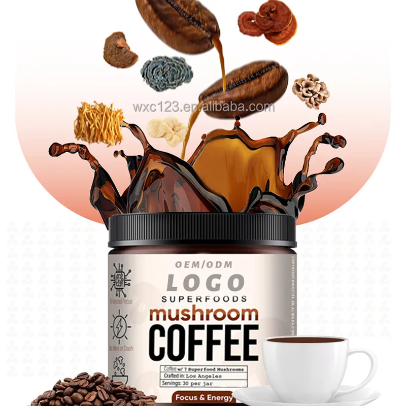 OEM/ODM Organic Mushroom Coffee Instant Coffee Provides Better Focus for Health