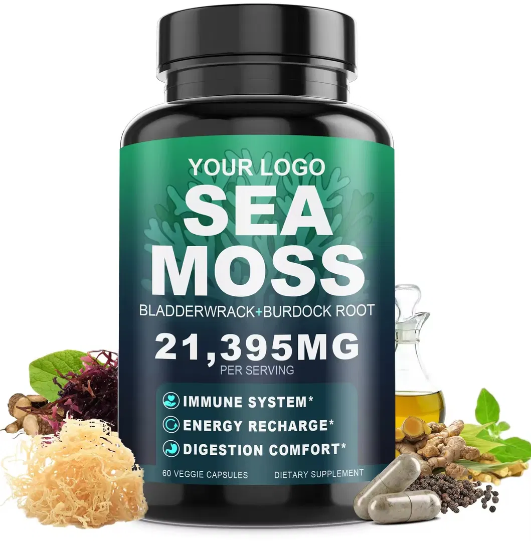 OEM/ODM Organic Raw Seamoss Capsules for Immunity Boosting and Metabolism Support Supplement