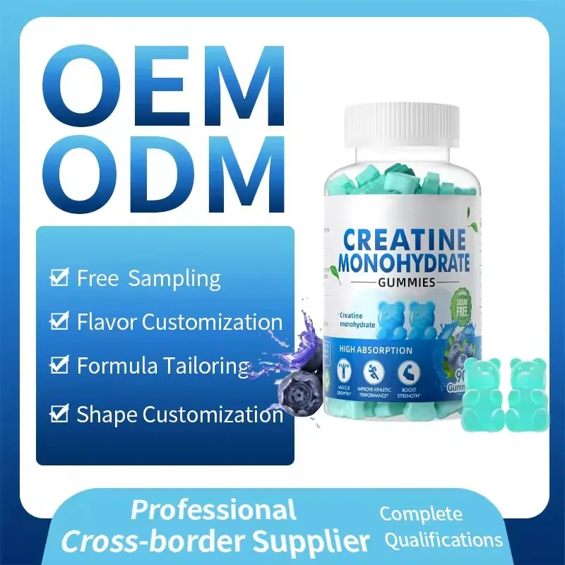 OEM/ODM Support Energy Promote and Muscle Recovery Supplement Creatine Monohydrate Gummies