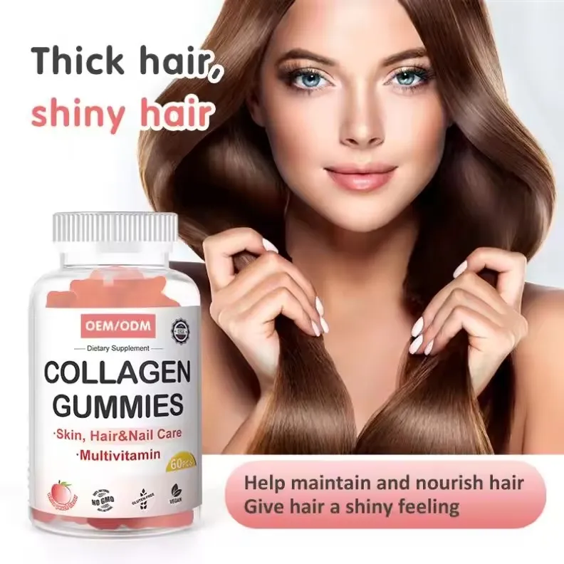 OEM/ODM Support Hair-Growth and Skin Health Gummies Rich in Vitamins Collagen Supplement