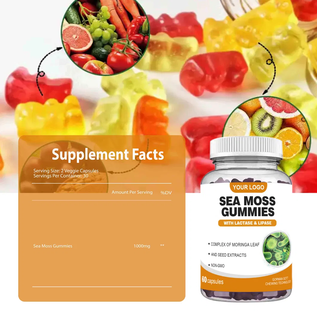 OEM/ODM Weight Loss Organic Sea Moss Oil Vitamins Supplement Promote Digestion Gummies