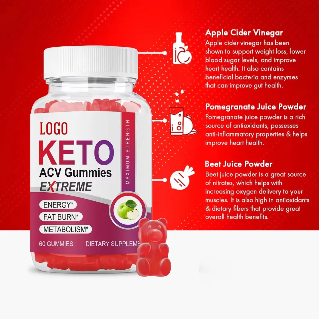 OEM/ODM Weight Loss Slimming Fat Burning Gummies with Natural Apple Cider Vinegar Ketone Supplement Vegan Apple Cider Vinegar Gummies