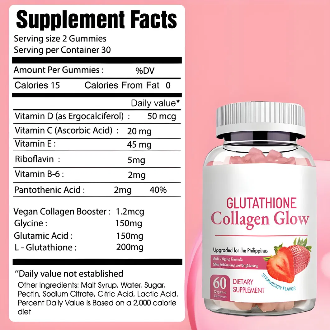 OEM/ODM Whitening Candy Collagen Supplement L-Glutathione Gummies