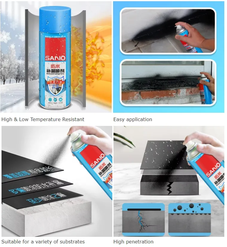 Factory Wholesale Liquid Rubber Waterproofing Spray Roof Leak Repair Filler Spray