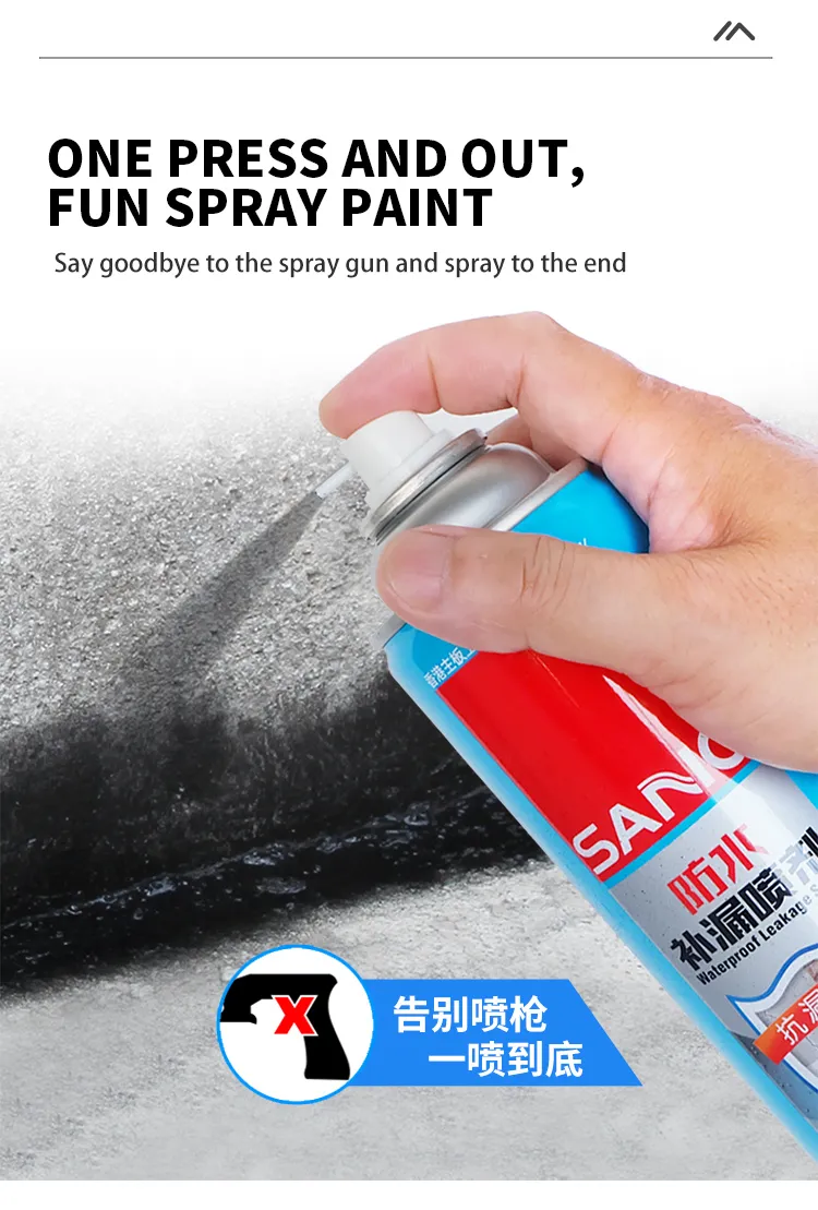 Sanvo Clear Waterproof Leak Repair 400ml Black Liquid Rubber Waterproof Sealant Spray Thermosetting White Leak Repair Spray