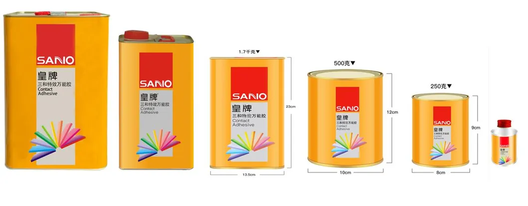 Sanvo Manufacturer All-Purpose Adhesive Neoprene Contact Cement Adhesive 0.15L 0.4L 0.7L 2.5L 3.5L 12L 15L Neoprene Super Glue