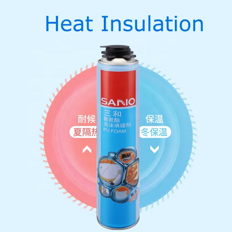 750ml Polyurethane PU Foam Mounting of Window and Door Frames Polyurethane Hard Foam Sealant